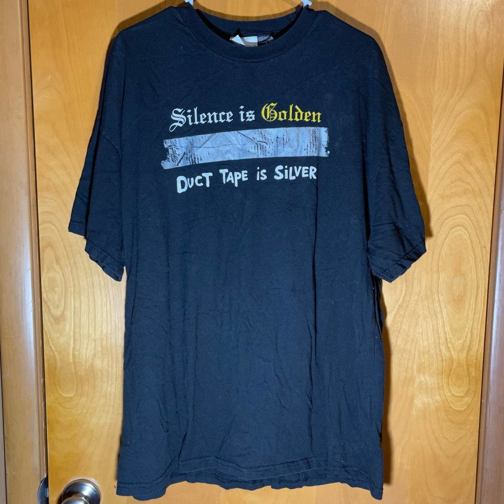 Urban Up Pipeline Funny Silence Is Golden Duct Tape Is Silver T Tee Shirt XXL